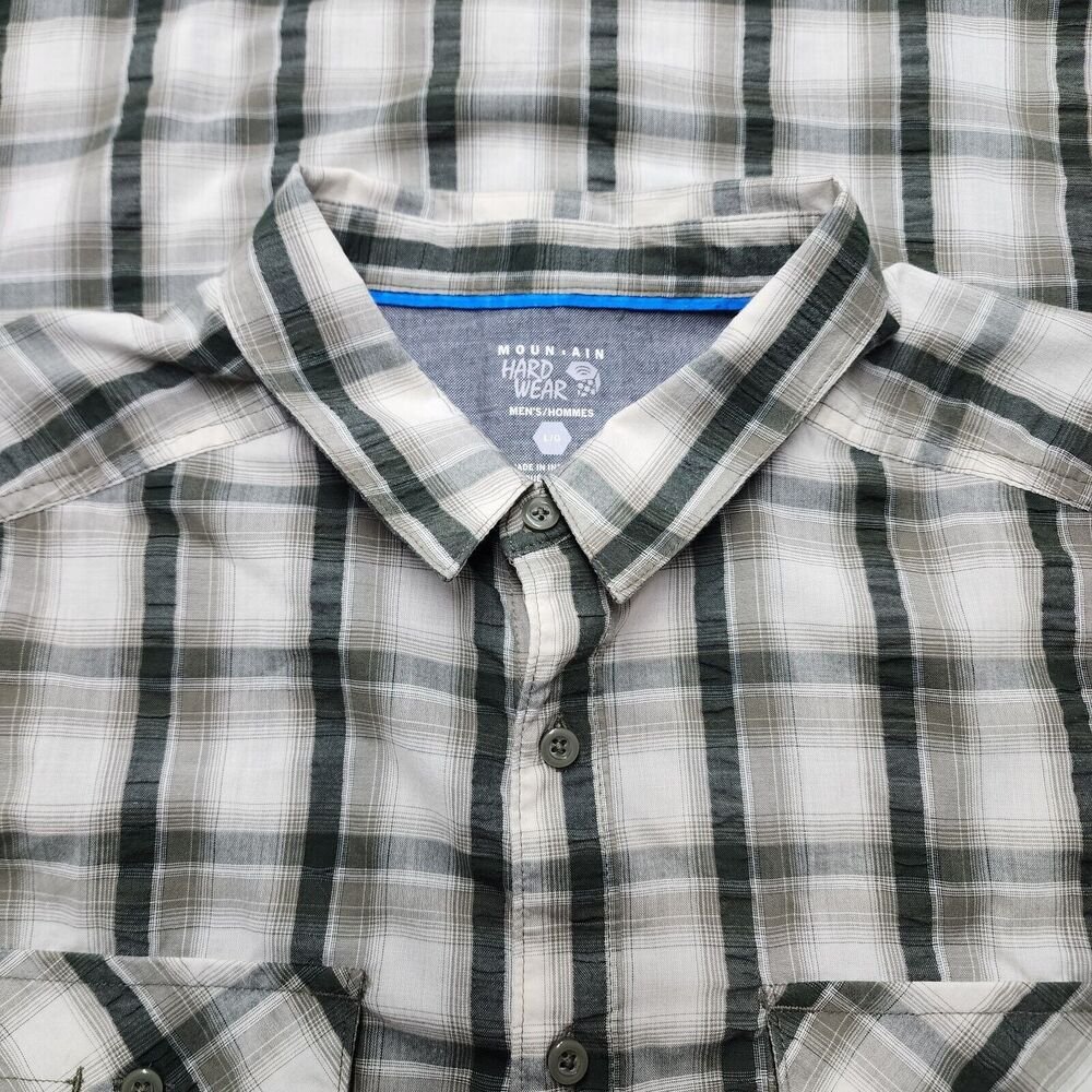 Mountain Hardwear Men's Green Plaid Outdoors Shirt Hiking Camping Size L - Picture 3 of 12